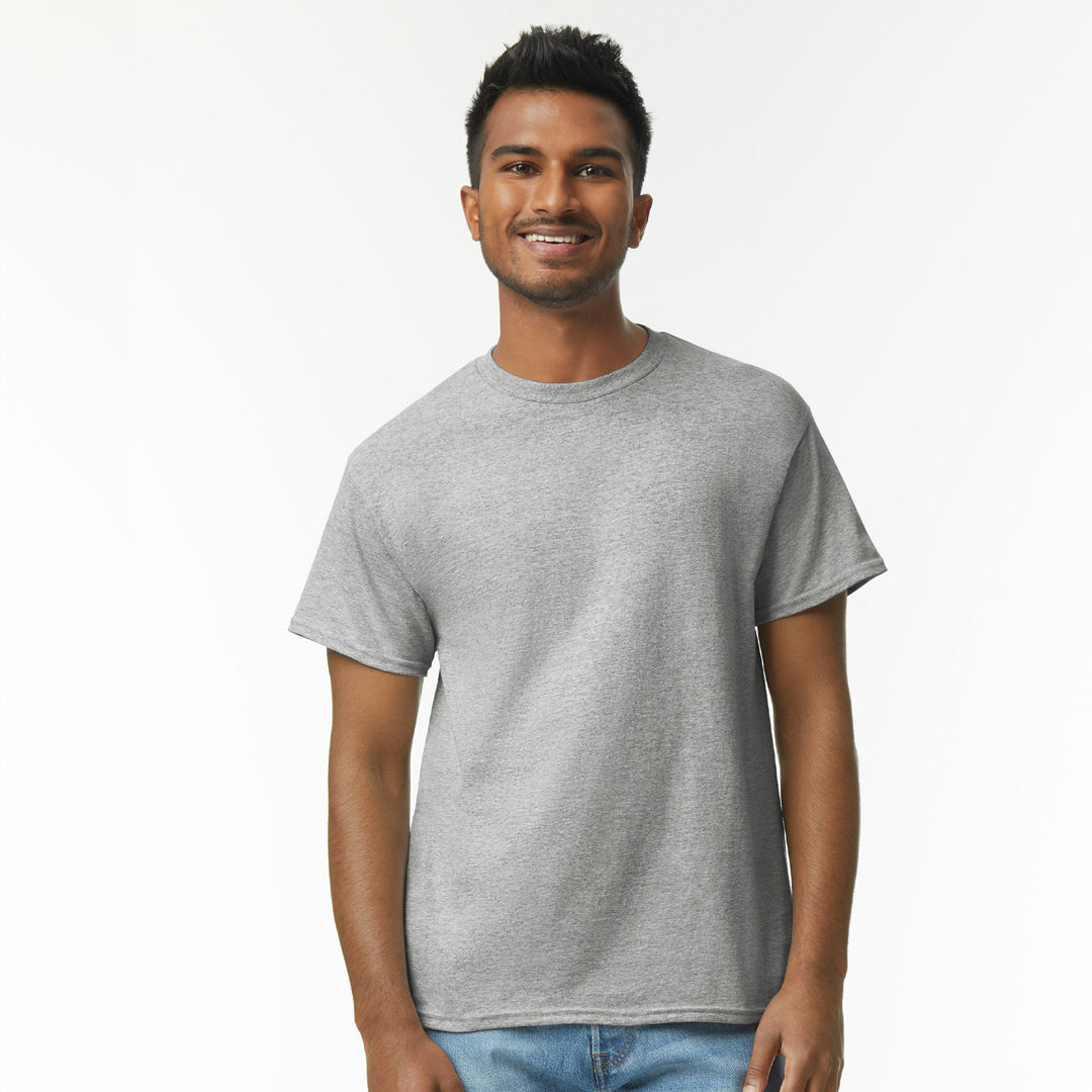 House of Uniforms The Heavy Cotton Tee | Adults Gildan Grey Marle