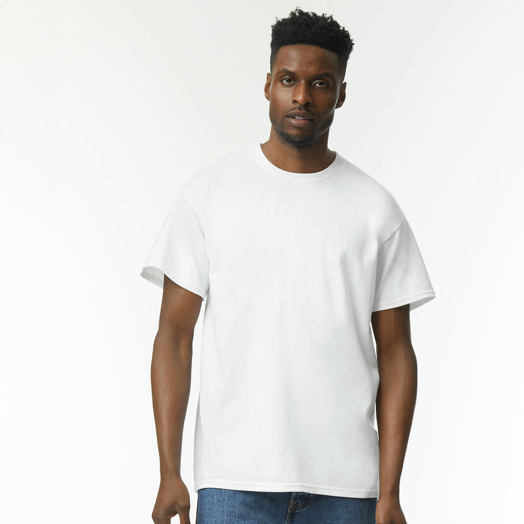 House of Uniforms The Heavy Cotton Tee | Adults Gildan White