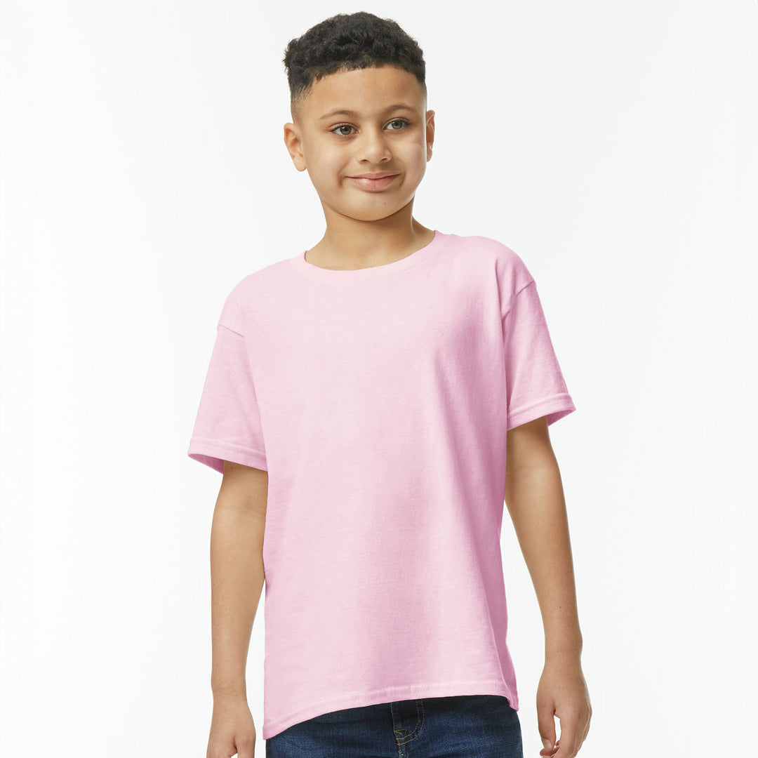 House of Uniforms The Heavy Cotton Tee | Youth Gildan Light Pink