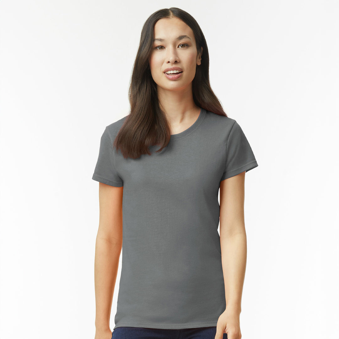 House of Uniforms The Heavy Cotton Tee | Ladies Gildan Charcoal