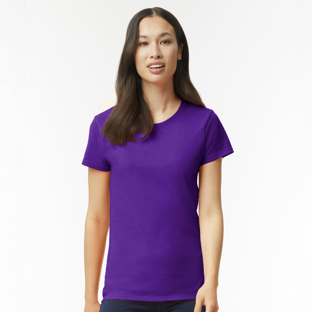 House of Uniforms The Heavy Cotton Tee | Ladies Gildan Purple