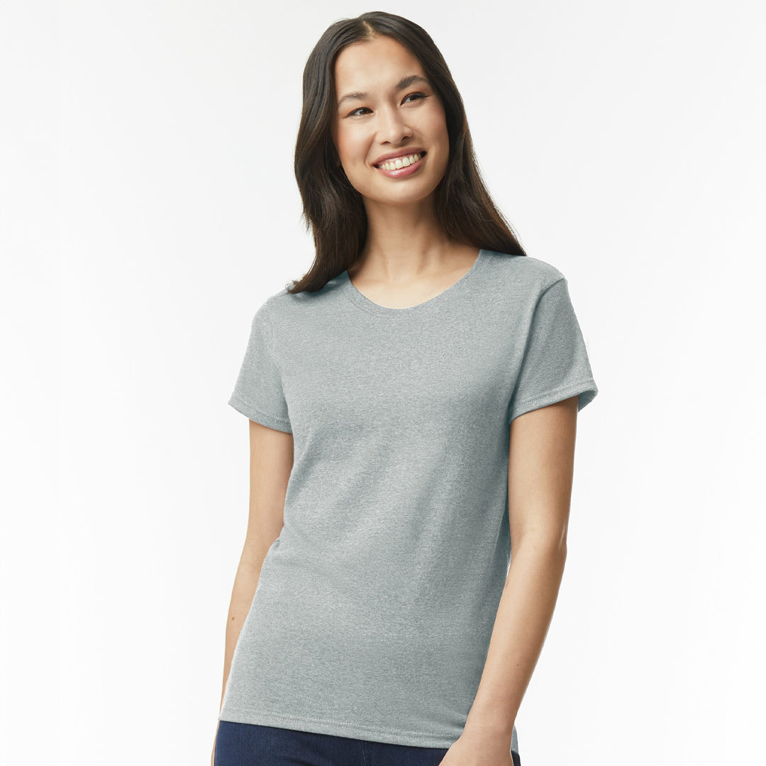 House of Uniforms The Heavy Cotton Tee | Ladies Gildan Sport Grey