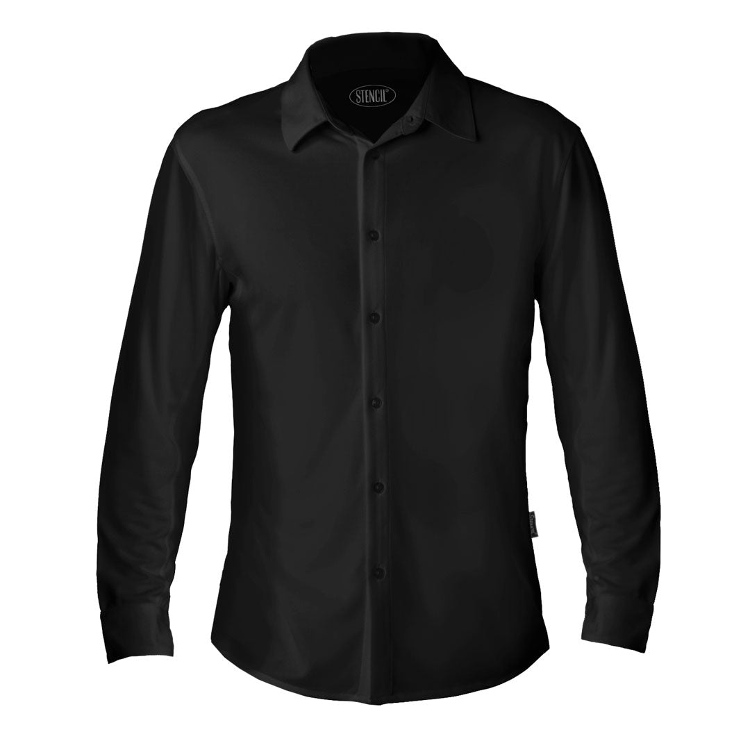 House of Uniforms The Liberty Shirt | Long Sleeve | Mens Stencil Black