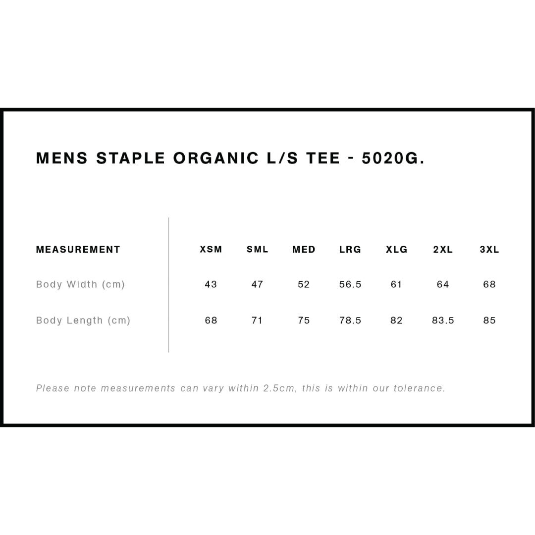 House of Uniforms The Staple Organic Tee | Mens | Long Sleeve AS Colour 