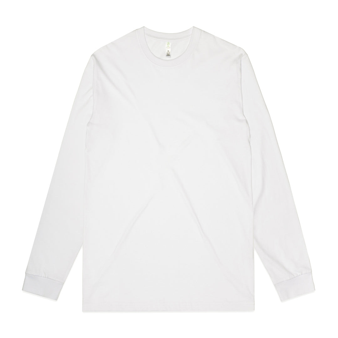 House of Uniforms The Staple Organic Tee | Mens | Long Sleeve AS Colour White