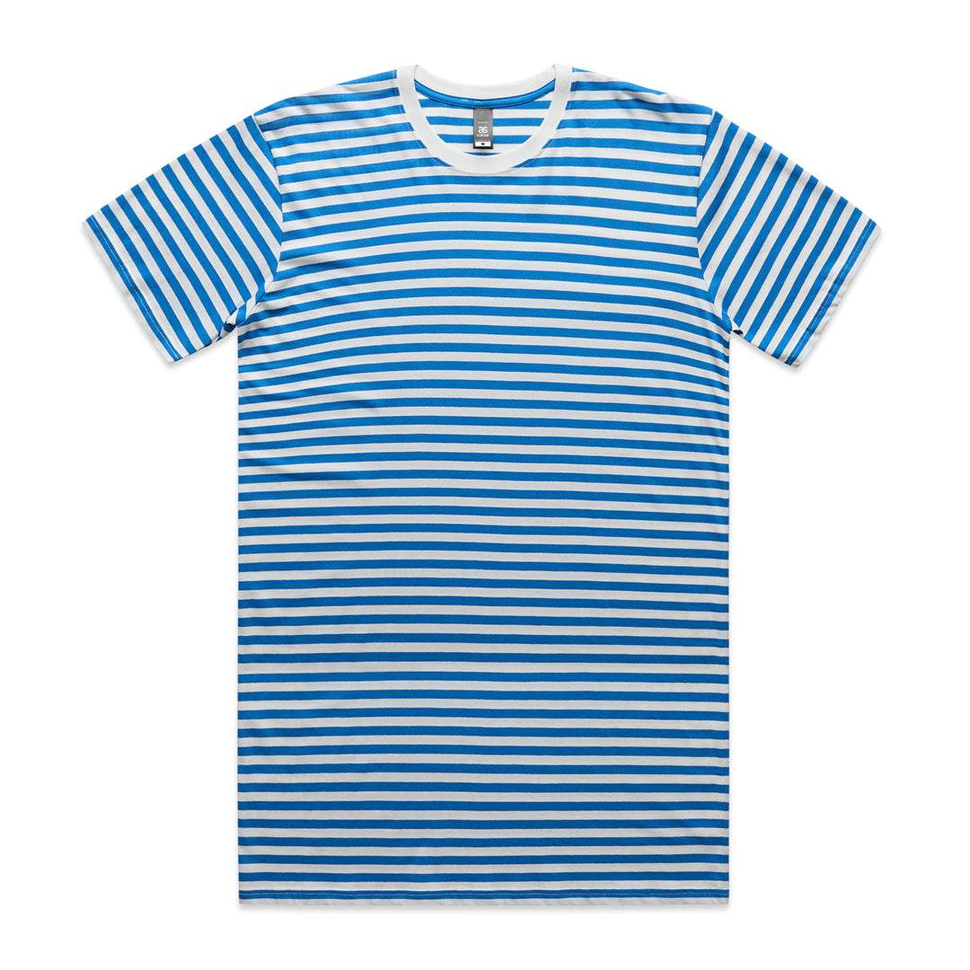 House of Uniforms The Stripe Tee | Mens | Short Sleeve AS Colour Natural/Mid Blue