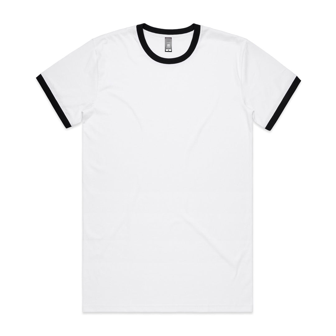 House of Uniforms The Staple Ringer Tee | Mens | Short Sleeve AS Colour White/Black