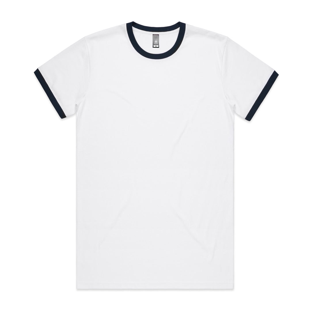 House of Uniforms The Staple Ringer Tee | Mens | Short Sleeve AS Colour White/Navy