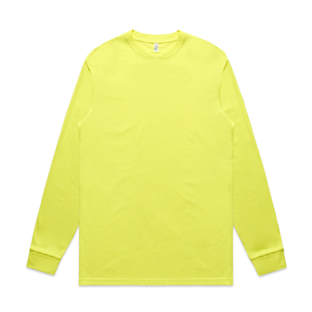 House of Uniforms Block Hi Vis Tee | Mens | Long Sleeve AS Colour Hi Vis Yellow