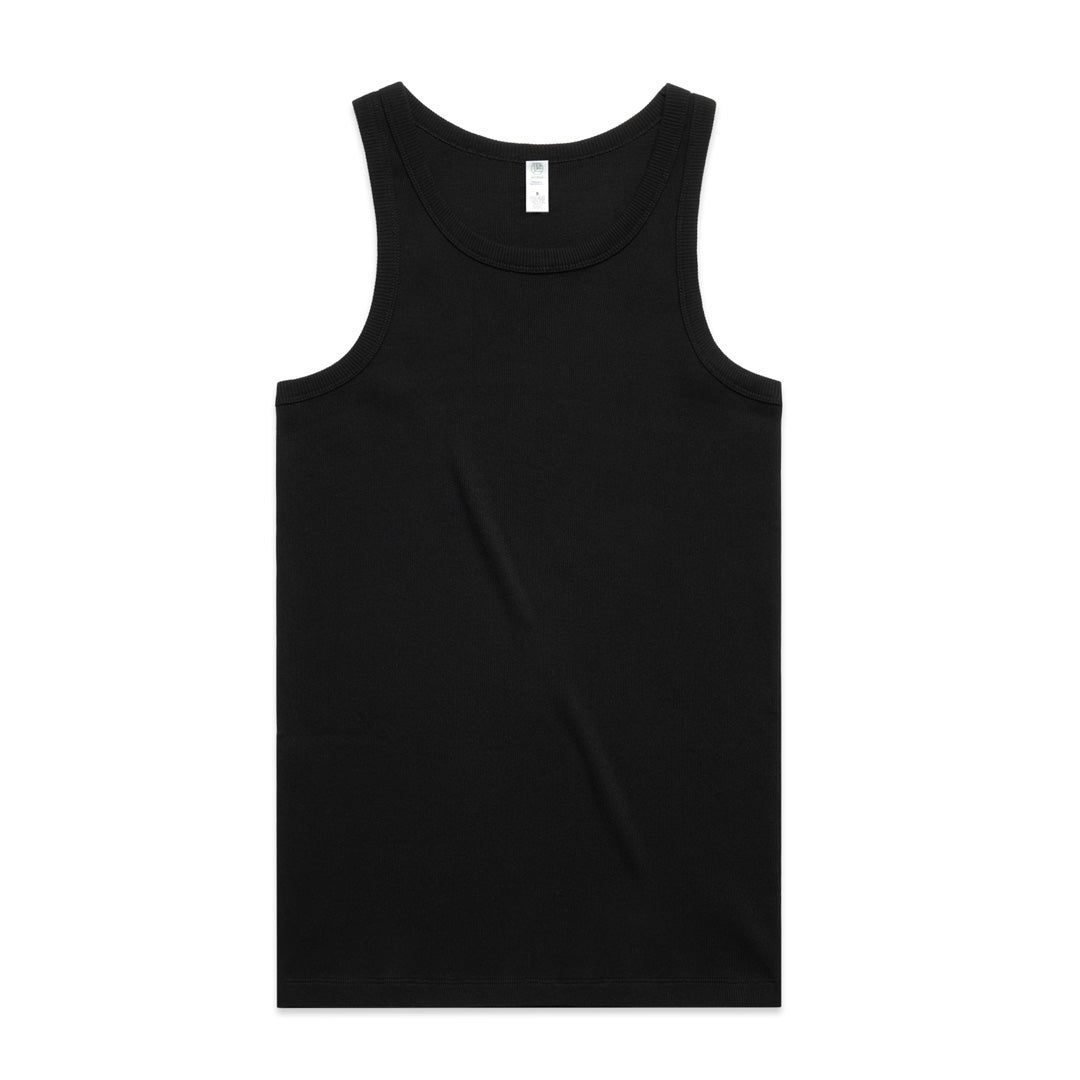 House of Uniforms The Organic Rib Singlet | Mens AS Colour Black