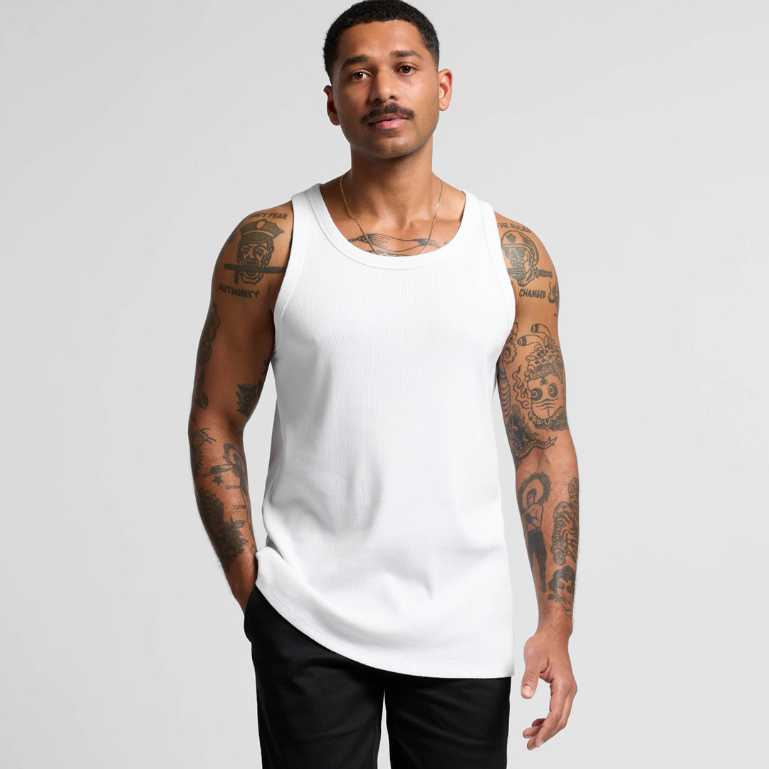 House of Uniforms The Organic Rib Singlet | Mens AS Colour