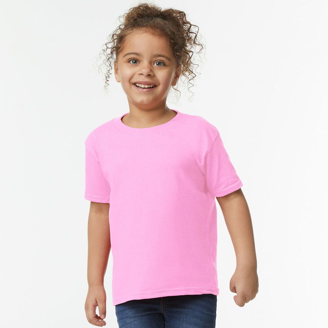 House of Uniforms The Heavy Cotton Tee | Toddlers Gildan Pink