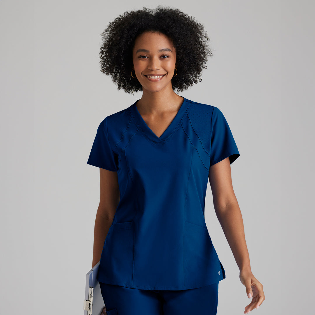 House of Uniforms 4 Pocket Racer Scrub Top | Ladies | Barco One Barco One 