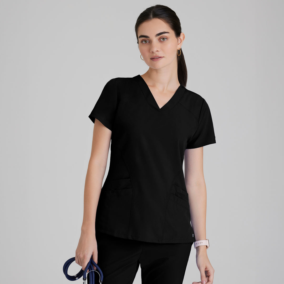 House of Uniforms 5 Pocket Pulse Scrub Top | Ladies | Barco One Barco One Black
