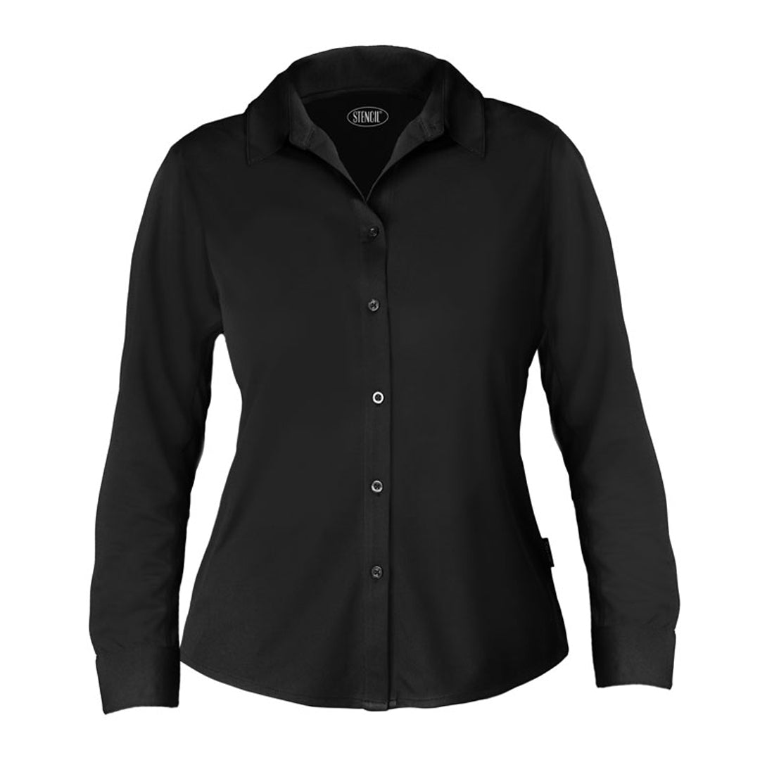 House of Uniforms The Liberty Shirt | Long Sleeve | Ladies Stencil Black