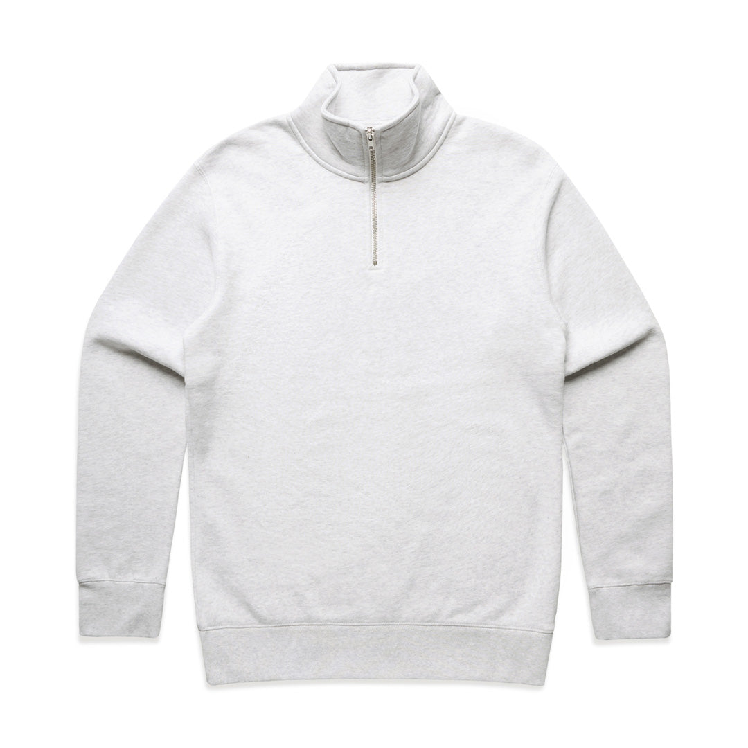 House of Uniforms The Half Zip Crew | Mens | Pullover AS Colour White Marle