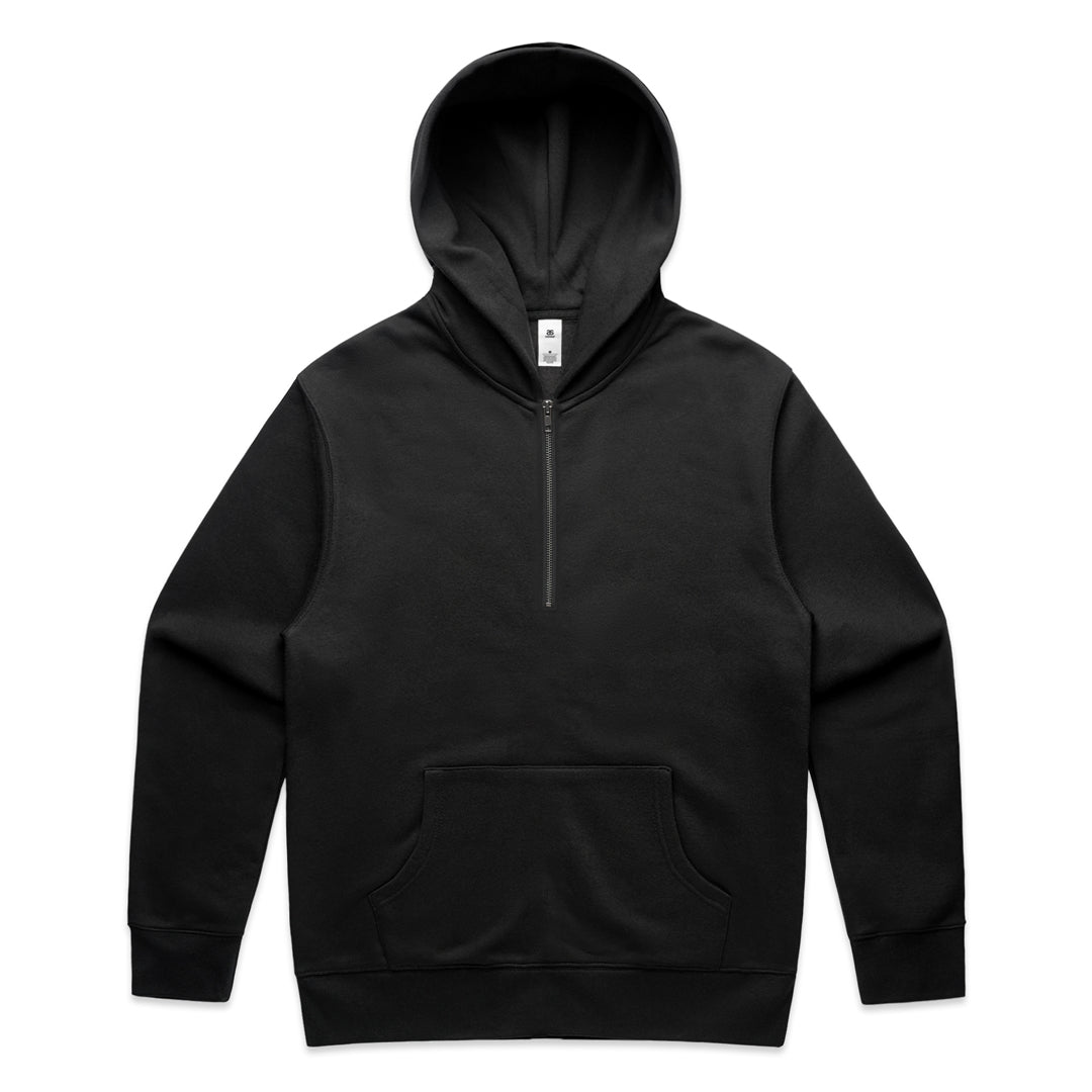 House of Uniforms The Relax Half Zip Hoodie | Mens AS Colour Black