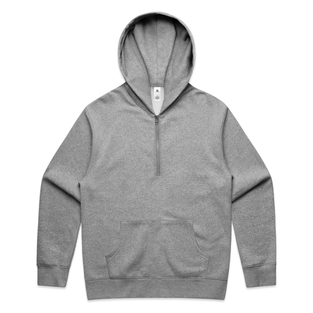 House of Uniforms The Relax Half Zip Hoodie | Mens AS Colour Grey Marle