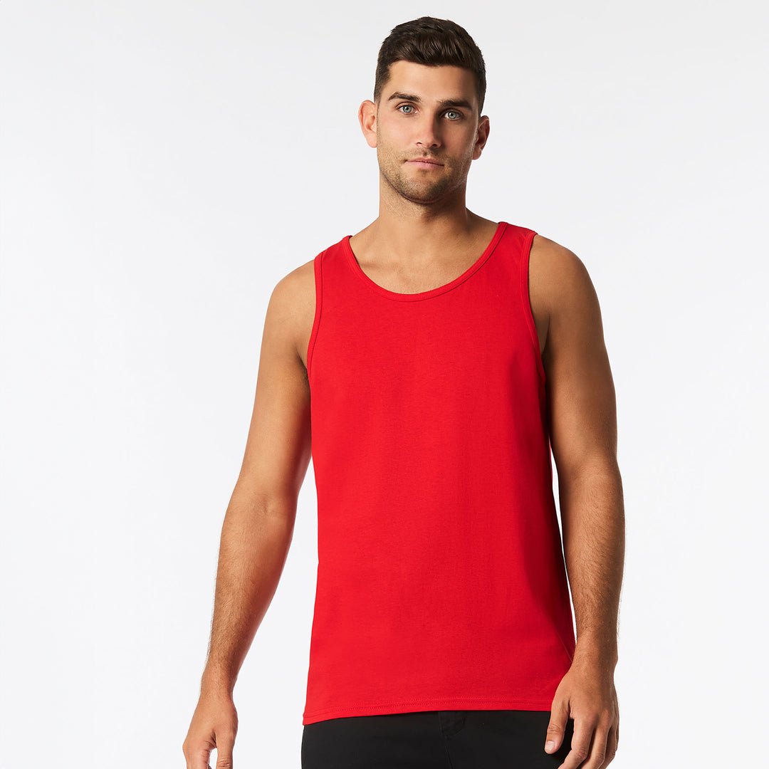 House of Uniforms The Heavy Cotton Tank | Adults Gildan Red