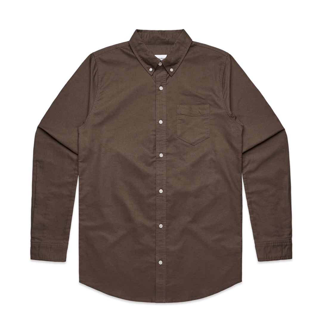 House of Uniforms The Oxford Shirt | Long Sleeve | Mens AS Colour Walnut