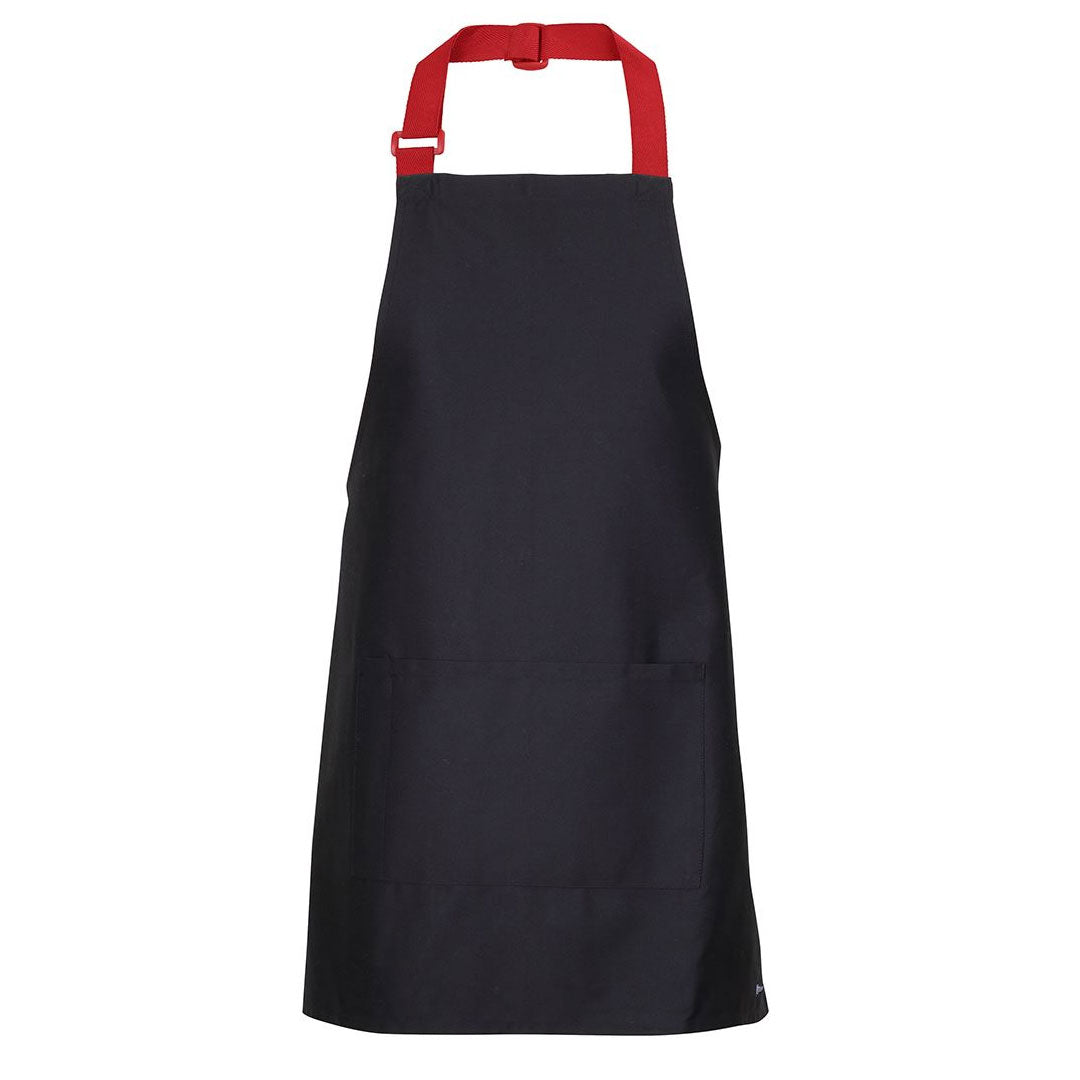 House of Uniforms The Coloured Strap Apron | Adults Jbs Wear Black/Red