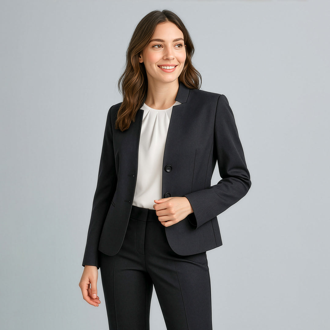 Biz Corporates The Cool Stretch Reverse Lapel Jacket | Ladies | Crop Length Coats & Jackets