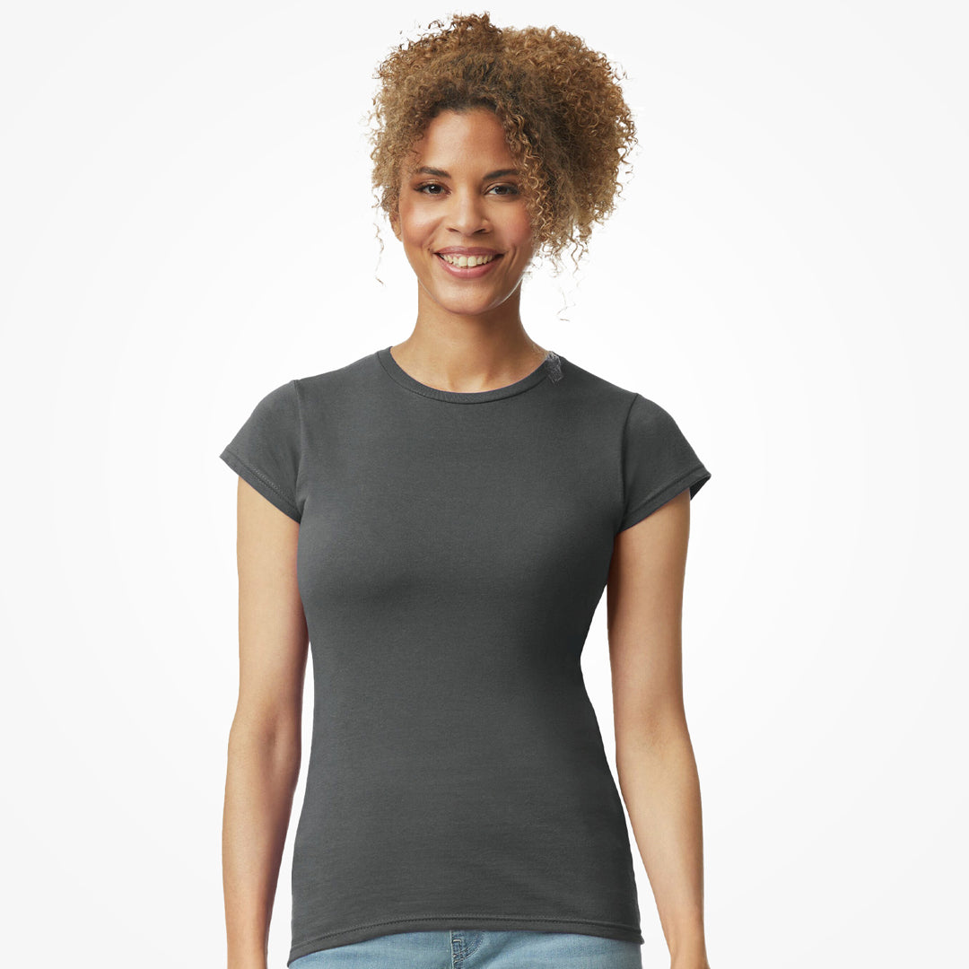 House of Uniforms The Softstyle Crew Neck Tee | Ladies Gildan Charcoal