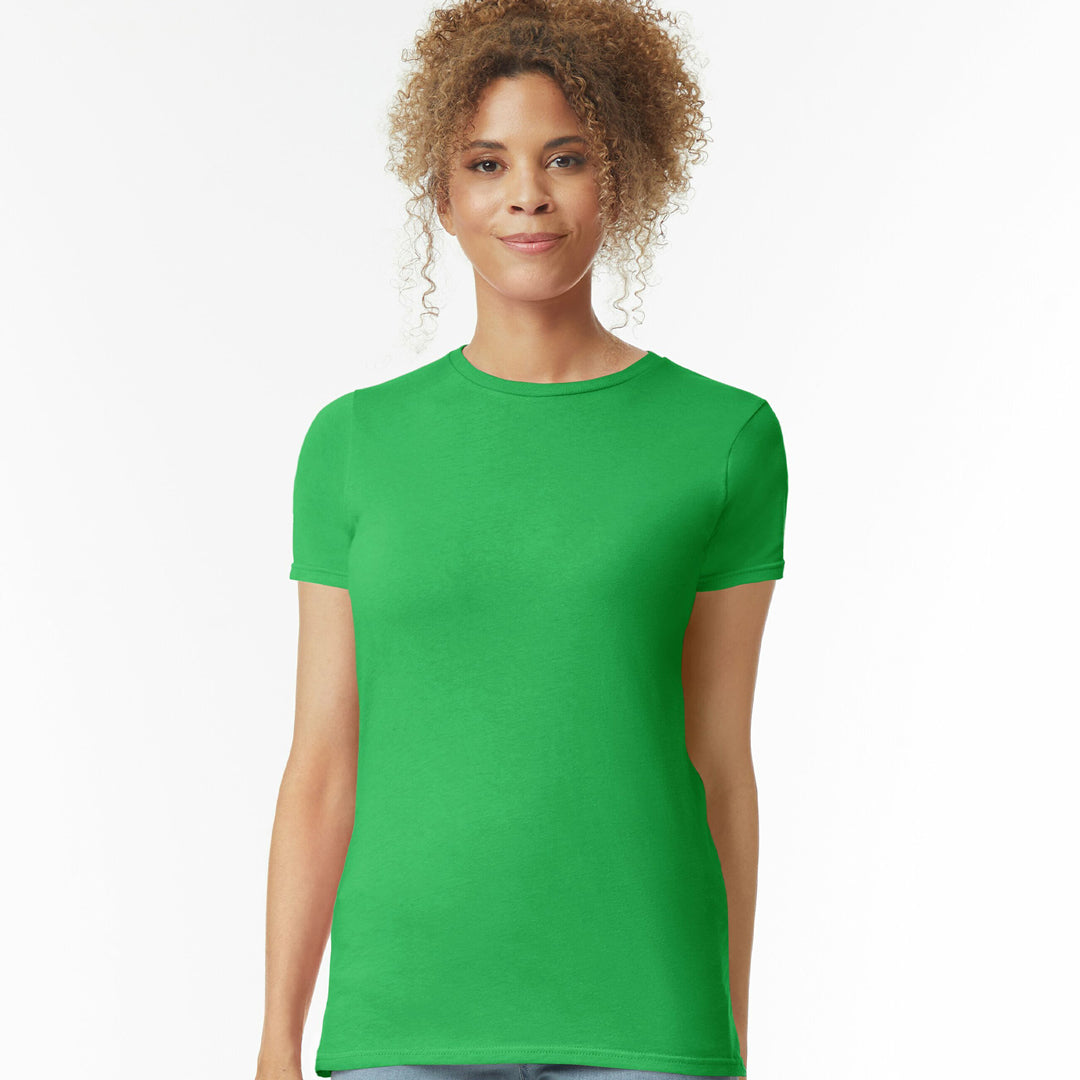 House of Uniforms The Softstyle Crew Neck Tee | Ladies Gildan Irish Green