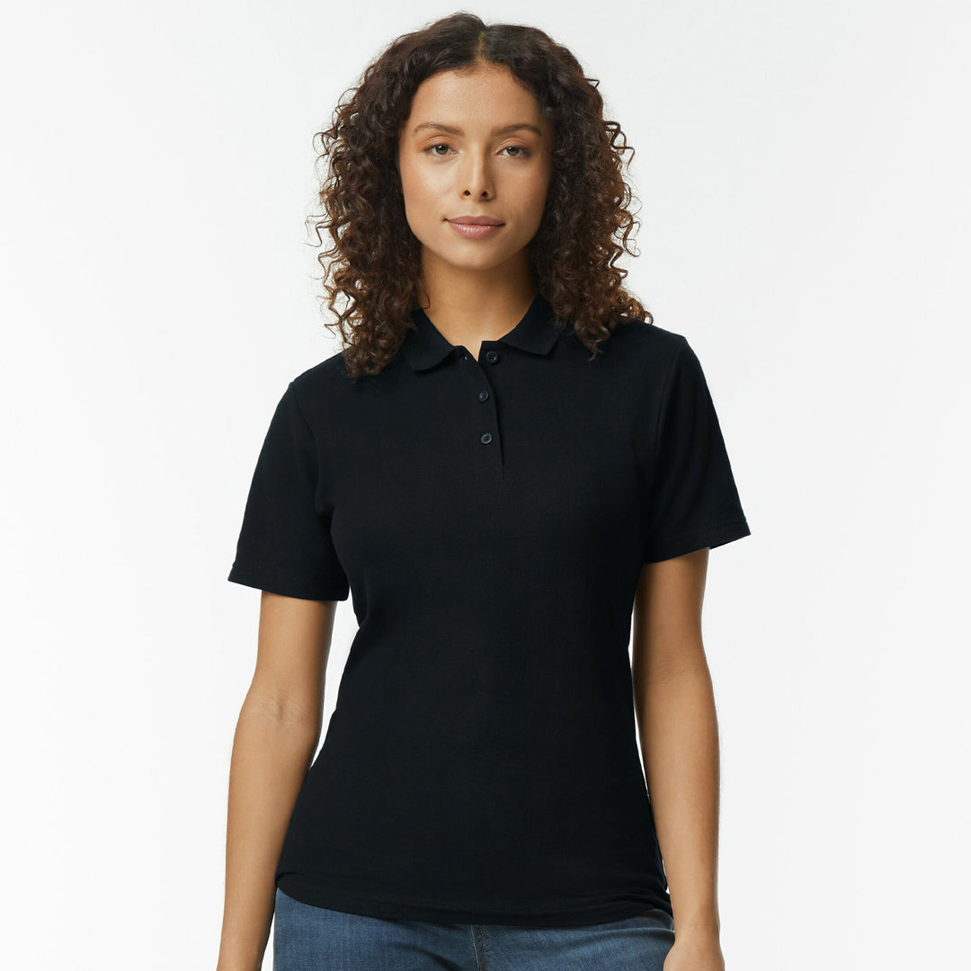 House of Uniforms The Softstyle Polo | Ladies Gildan Black