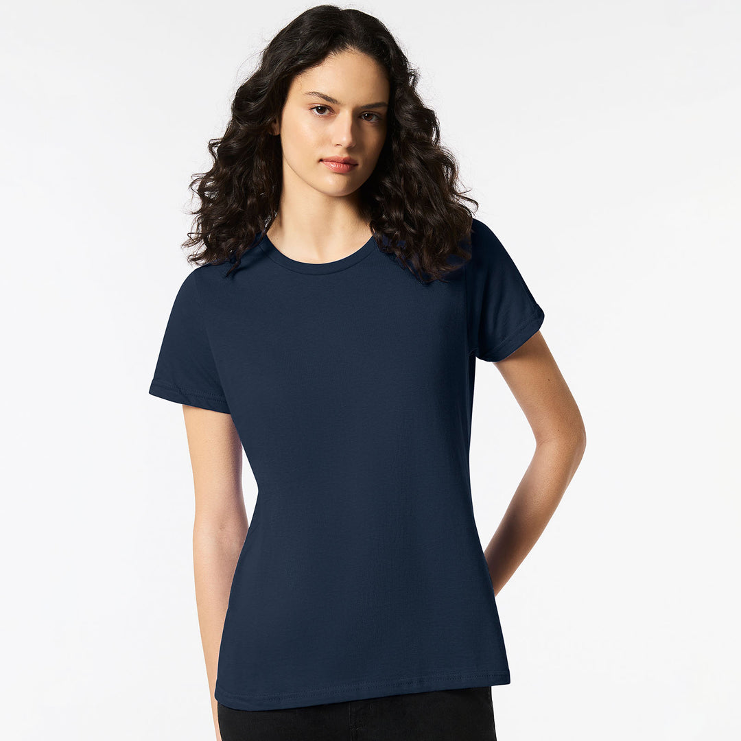 House of Uniforms The Mid Weight Cotton Tee | Ladies Gildan Navy