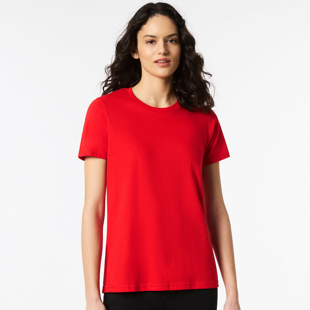 House of Uniforms The Mid Weight Cotton Tee | Ladies Gildan Red