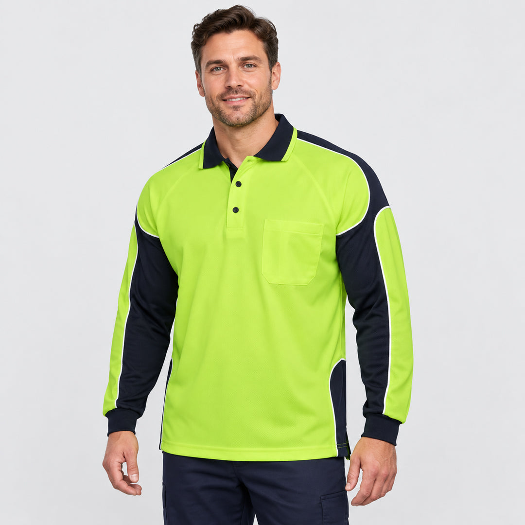 Jbs Wear The Arm Panel Hi Vis Polo | Long Sleeve | Adults Shirts & Tops