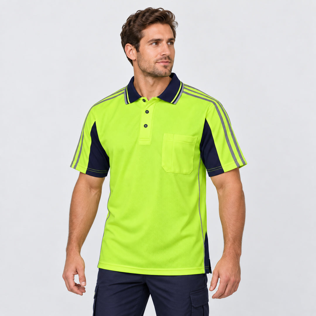 Jbs Wear The Arm Tape Hi Vis Polo | Short Sleeve | Adults Work Safety Protective Gear