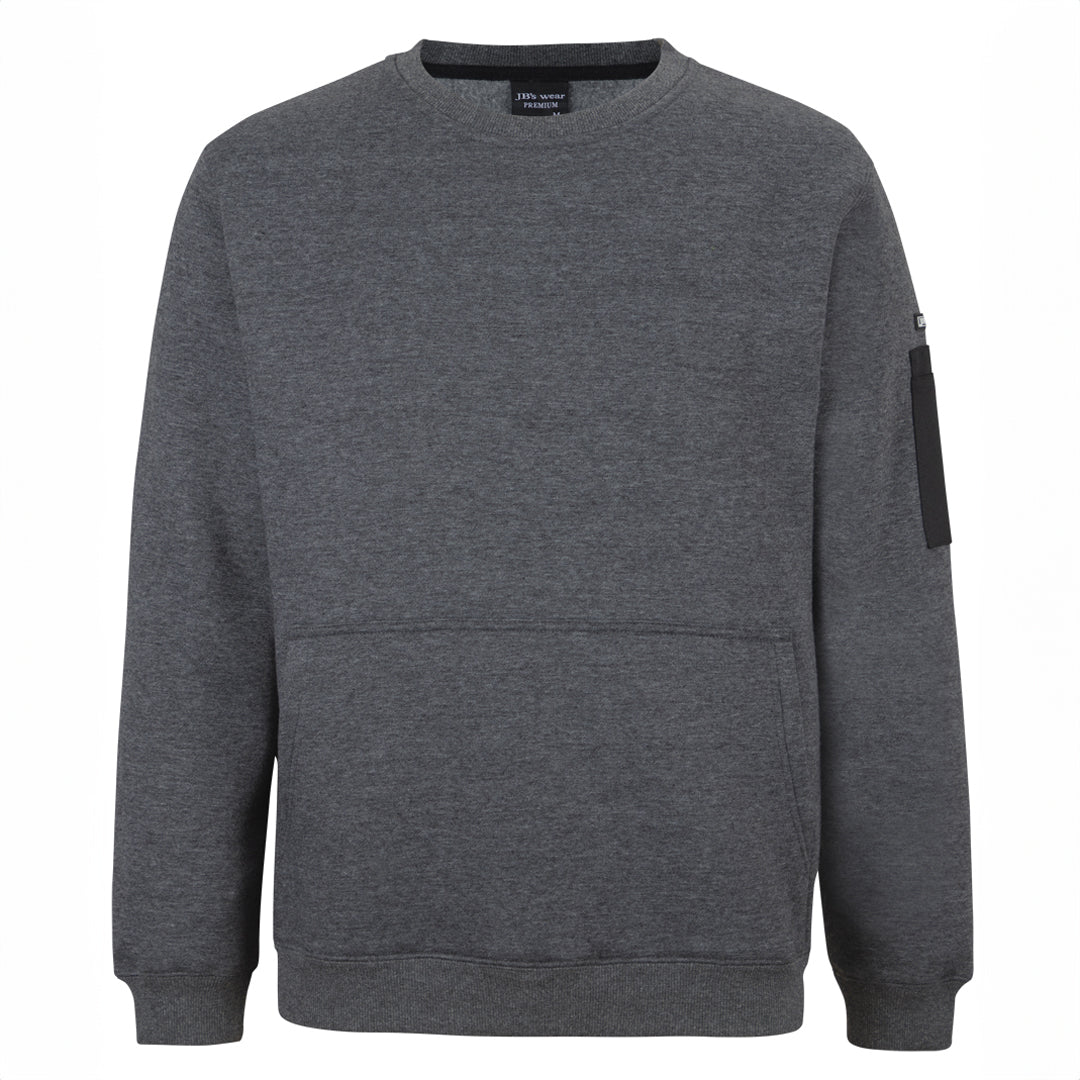 House of Uniforms The Premium Trade Crew Neck Jumper | Adults Jbs Wear Charcoal Marle