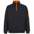 House of Uniforms The Premium Trade Zip Neck Jumper | Adults Jbs Wear Black/Orange