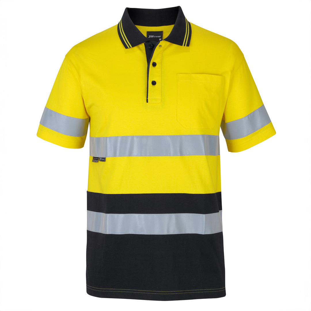 House of Uniforms The Day / Night Cotton Hi Vis Polo | Adults | Short Sleeve Jbs Wear Yellow/Black