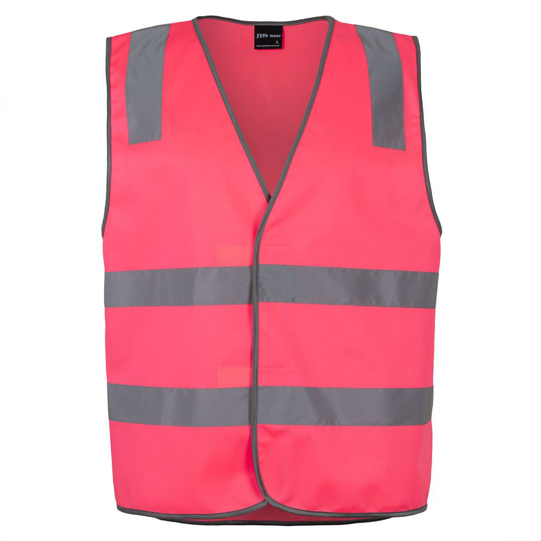 House of Uniforms The Hi Vis Day / Night Safety Vest with Velcro | Adults Jbs Wear Hi Vis Pink