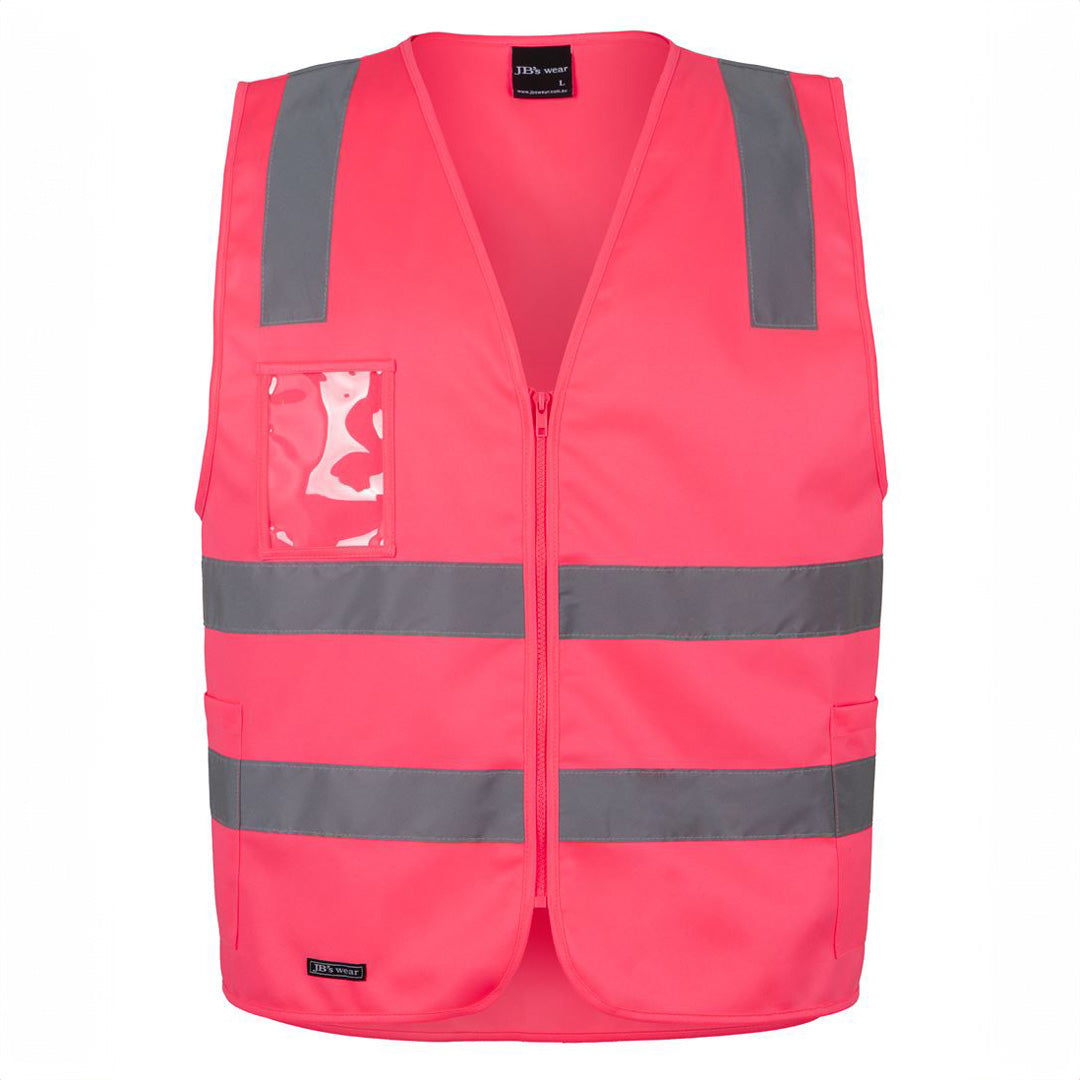 House of Uniforms The Hi Vis Day / Night Zip Safety Vest | Adults Jbs Wear Hi Vis Pink