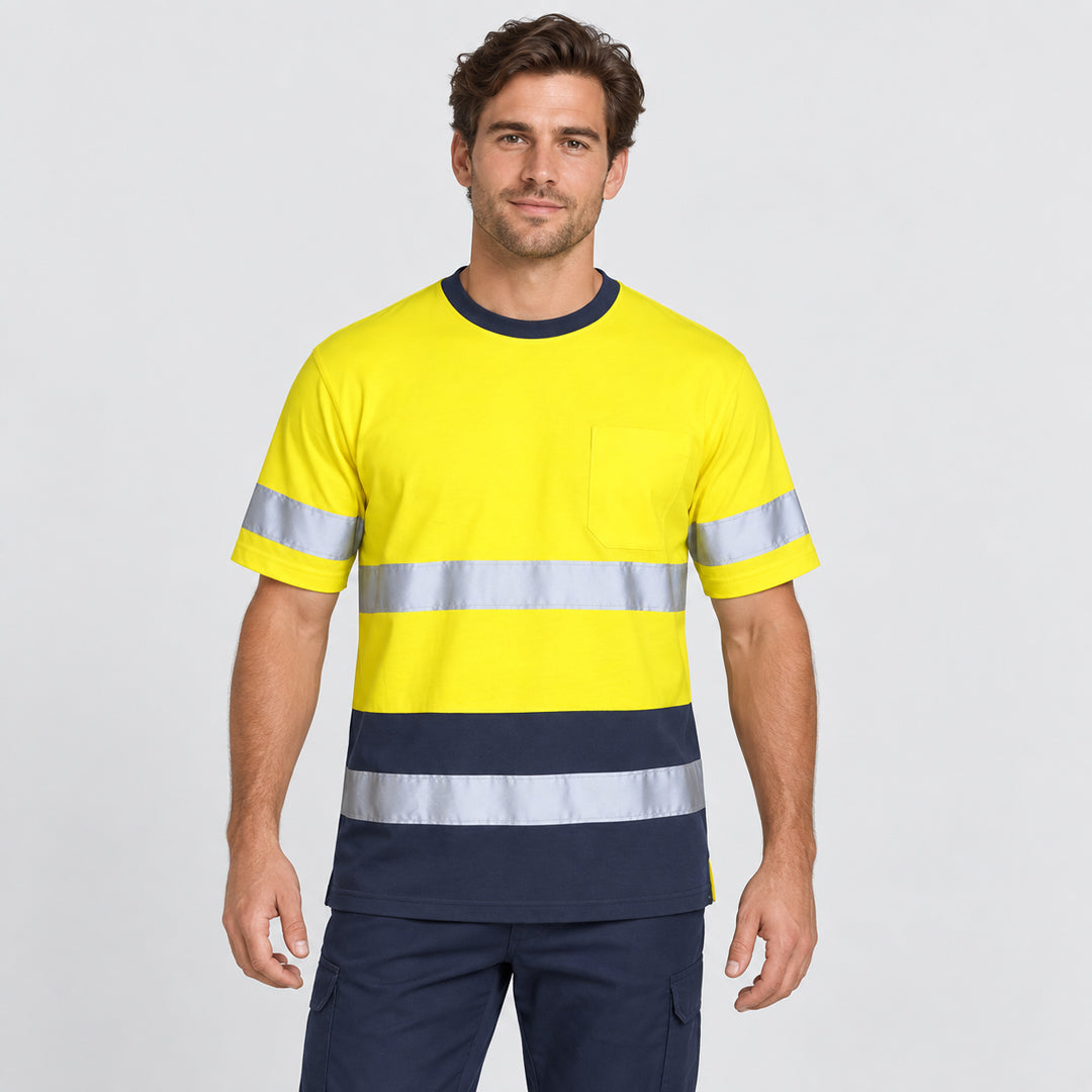 Jbs Wear The Hi Vis Day / Night Cotton Tee Shirt | Short Sleeve | Adults Work Safety Protective Gear