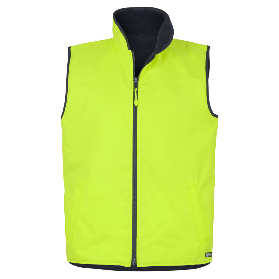 House of Uniforms The Hi Vis Day Reversible Vest | Adults Jbs Wear Lime/Navy