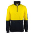 House of Uniforms The Hi Vis Cotton Zip Neck Fleece Jumper | Adults Jbs Wear Yellow/Navy