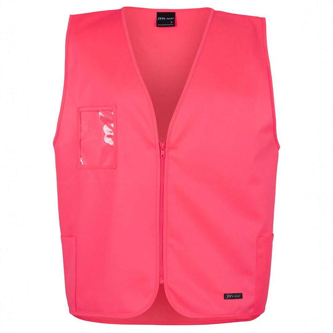 House of Uniforms The Hi Vis Day Zip Safety Vest | Adults Jbs Wear Hi Vis Pink