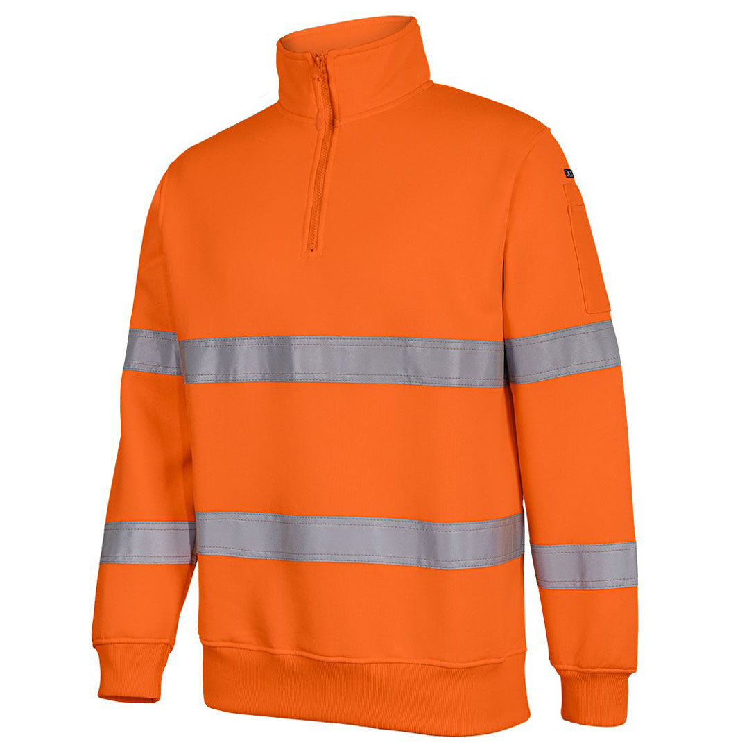 Jbs Wear The Hi Vis Day / Night Biomotion Half Zip Fleece Jumper | Adults Orange Work Safety Protective Gear