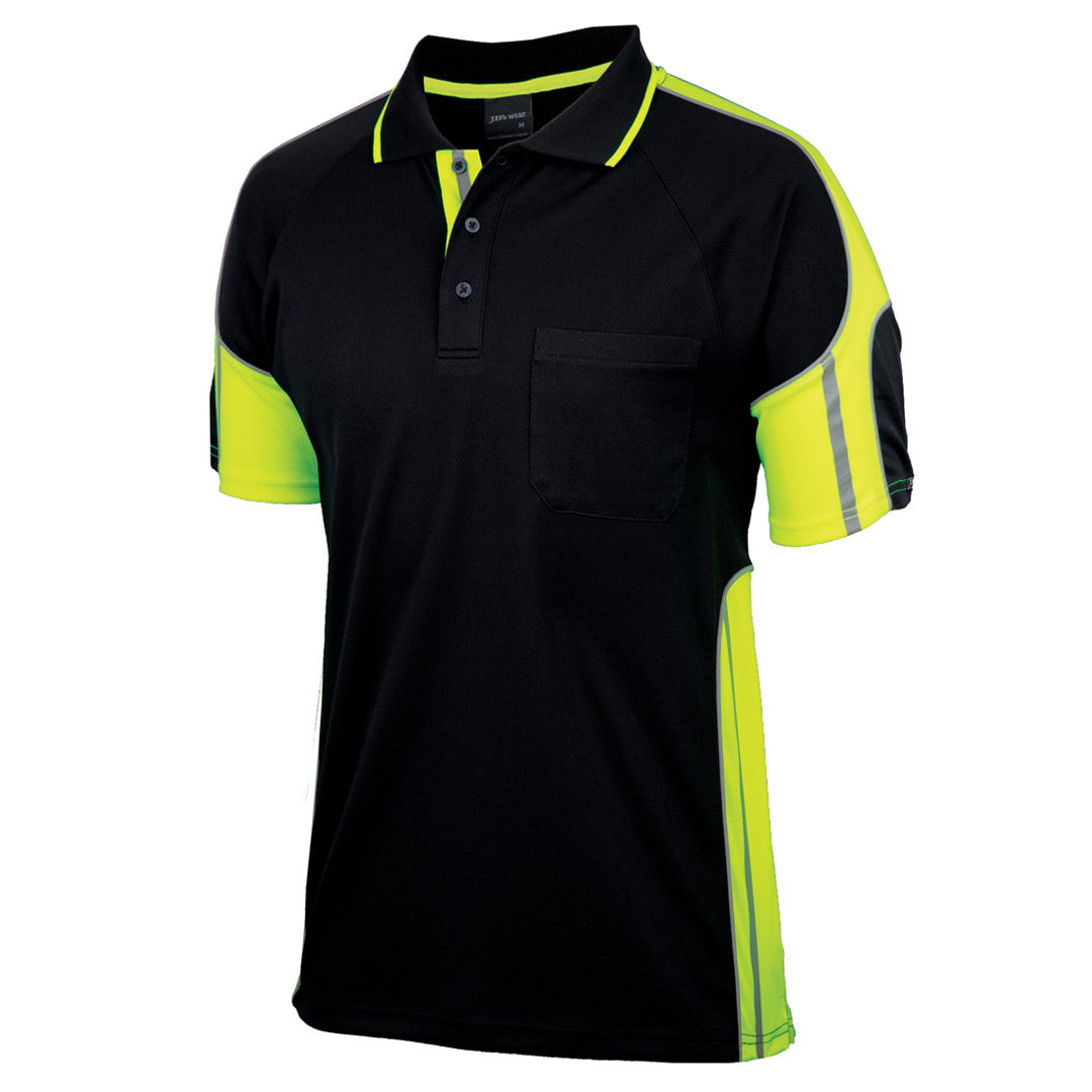 House of Uniforms The Street Panel Polo | Adults | Short Sleeve Jbs Wear Black/Lime