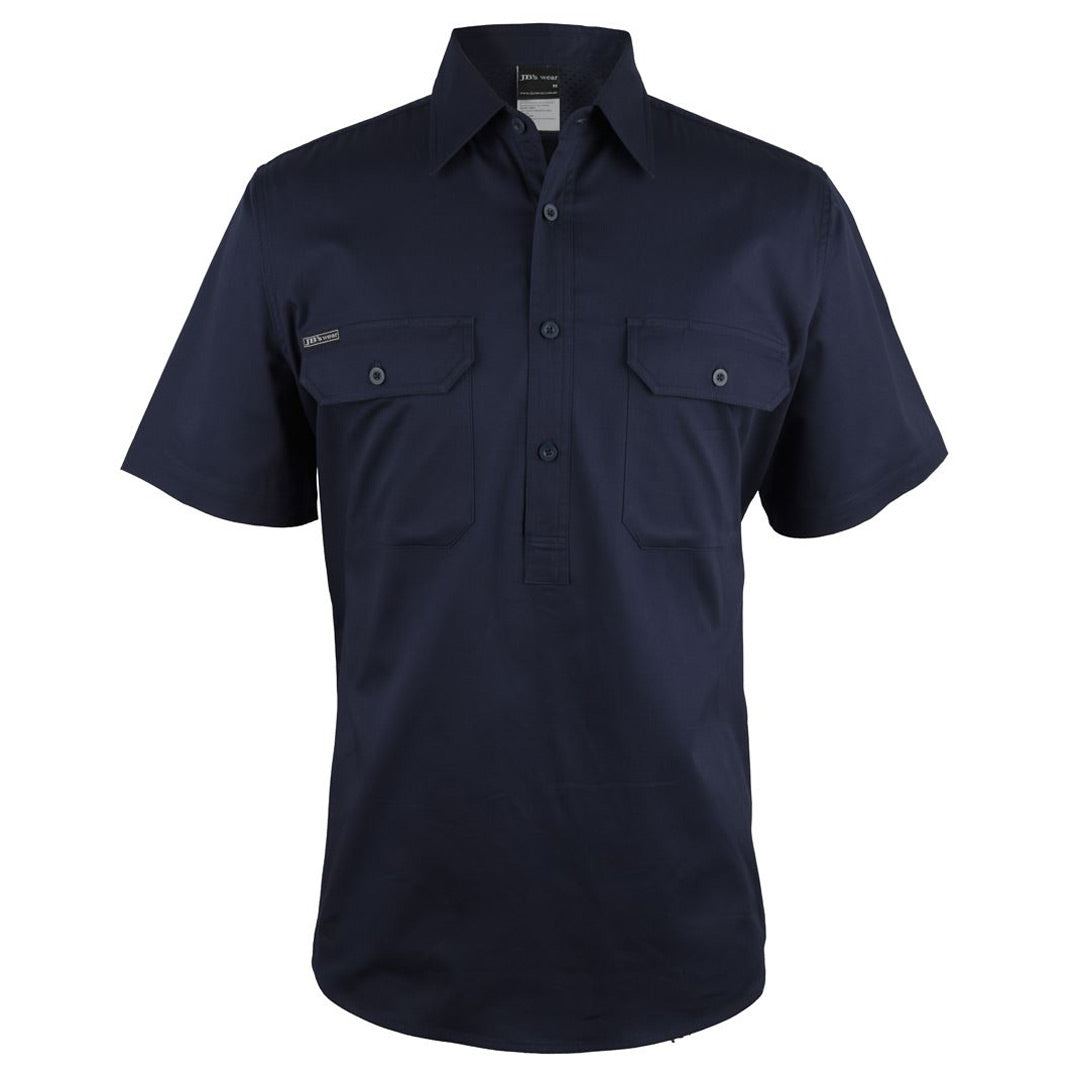 House of Uniforms The Closed Front 150g Work Shirt | Adults | Short Sleeve Jbs Wear Navy
