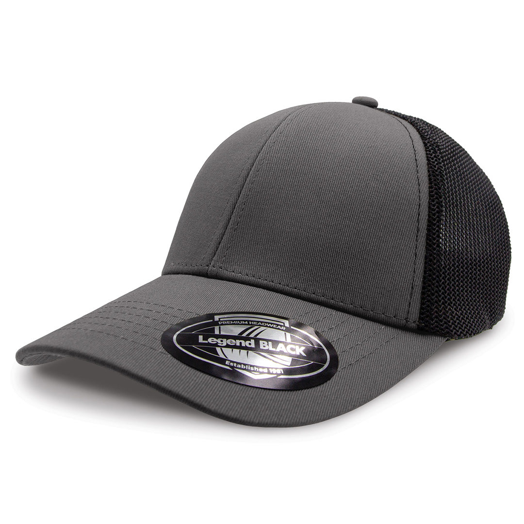 House of Uniforms The Air Fit Cap Legend Black Grey/Black