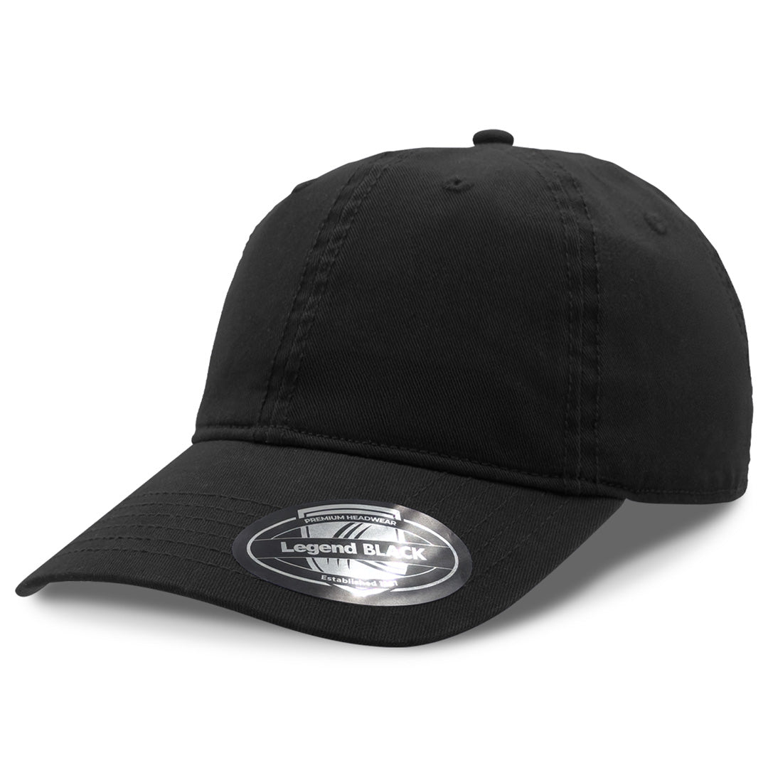 House of Uniforms The Nomad Dad Cap | 6 Panel Legend Black Black