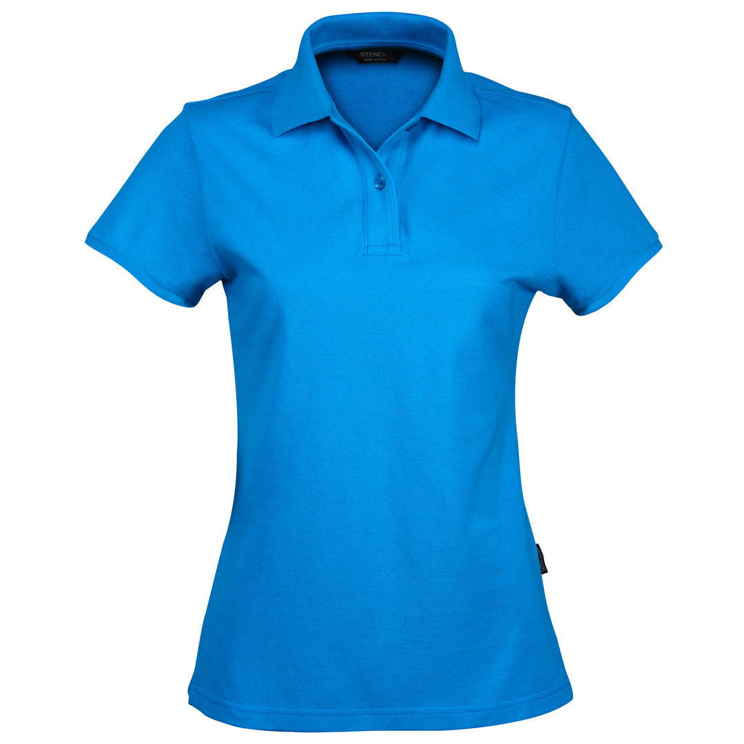 House of Uniforms The Airlie Polo | Ladies | Short Sleeve Stencil Ocean Blue
