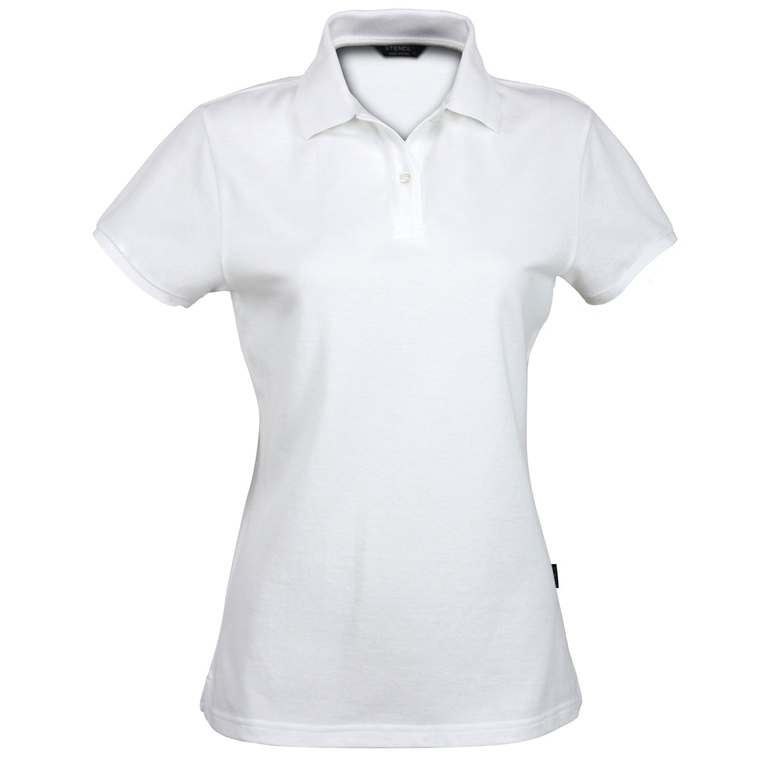 House of Uniforms The Airlie Polo | Ladies | Short Sleeve Stencil White