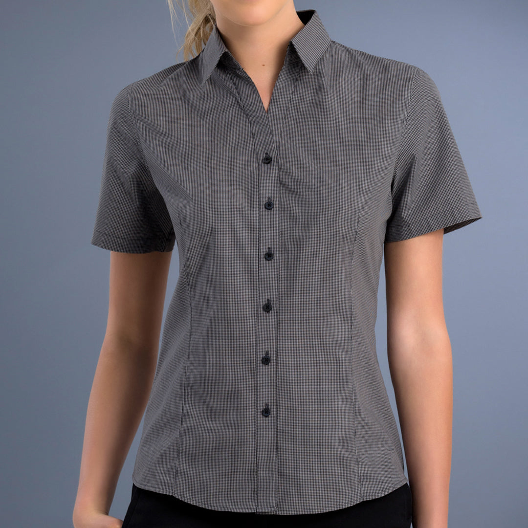 House of Uniforms The Lakewood Shirt | Ladies | Slim Fit | Short and 3/4 Sleeve John Kevin Charcoal